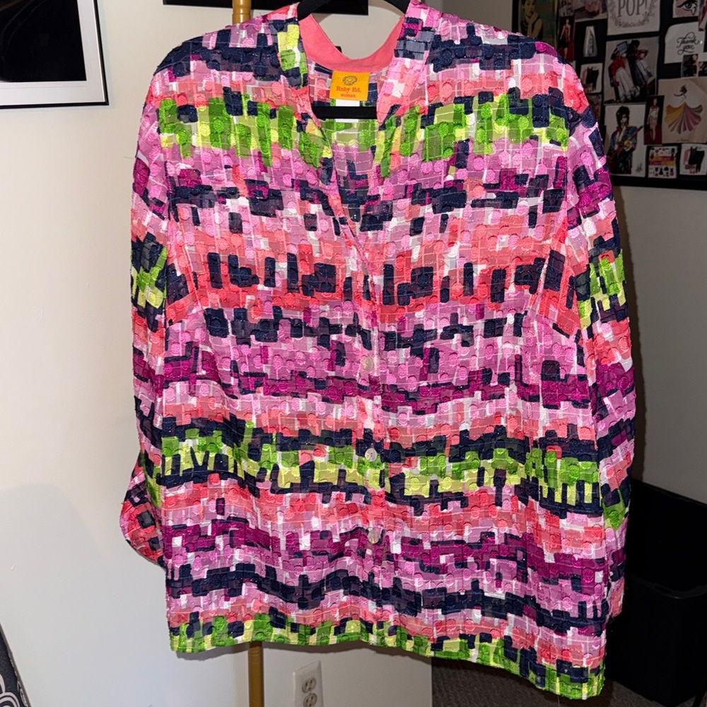 Ruby Rd. Colorful Patterned Blouse - Picture 2 of 6